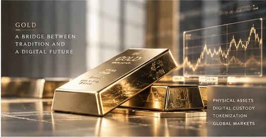 Gold bars and institutional digital capital market data